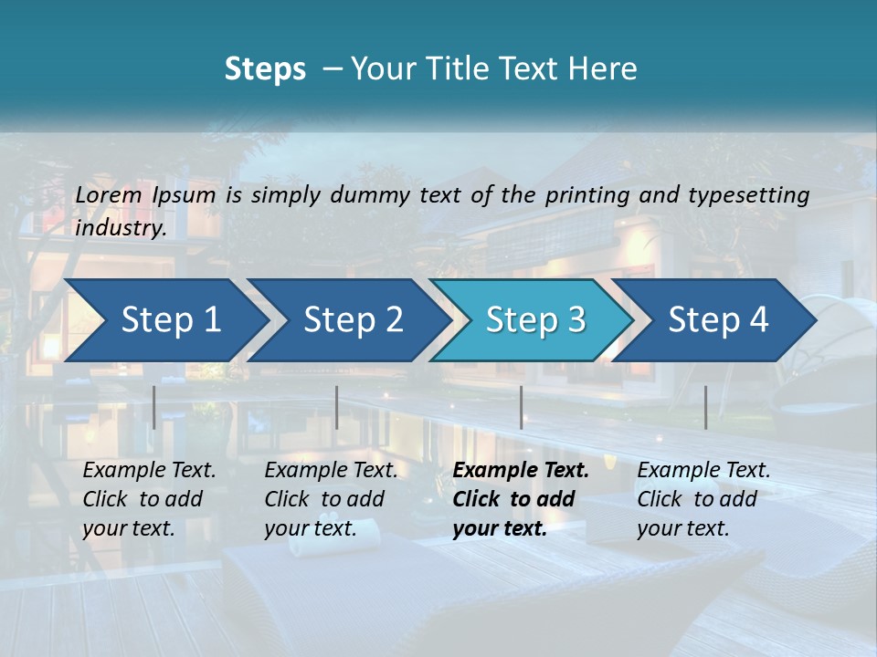 A House With A Pool In The Middle Of It PowerPoint Template