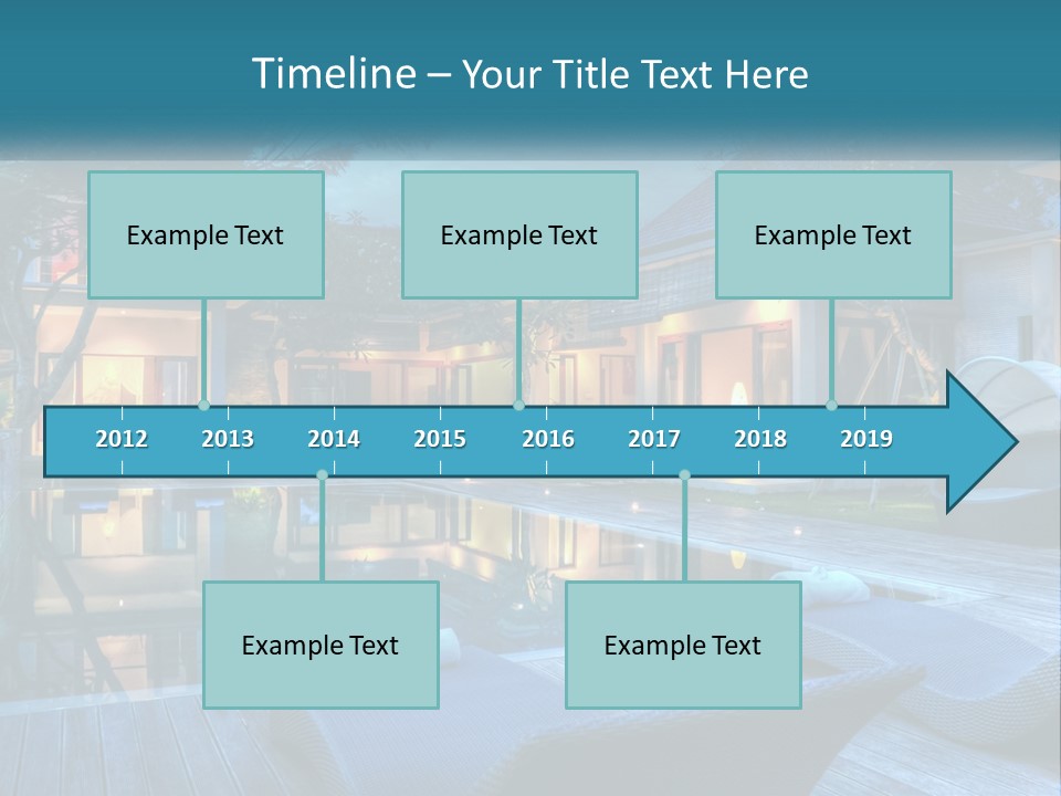 A House With A Pool In The Middle Of It PowerPoint Template