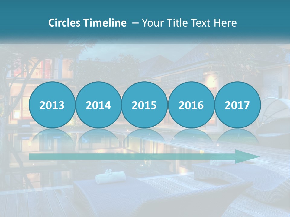 A House With A Pool In The Middle Of It PowerPoint Template