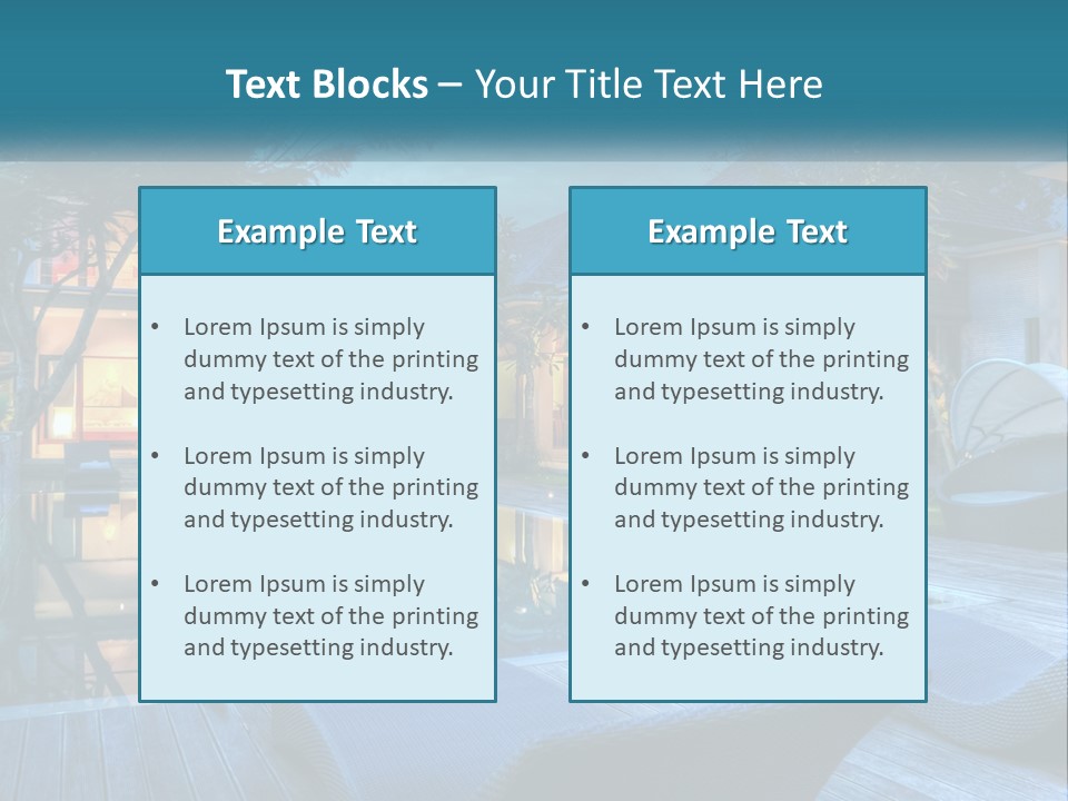 A House With A Pool In The Middle Of It PowerPoint Template