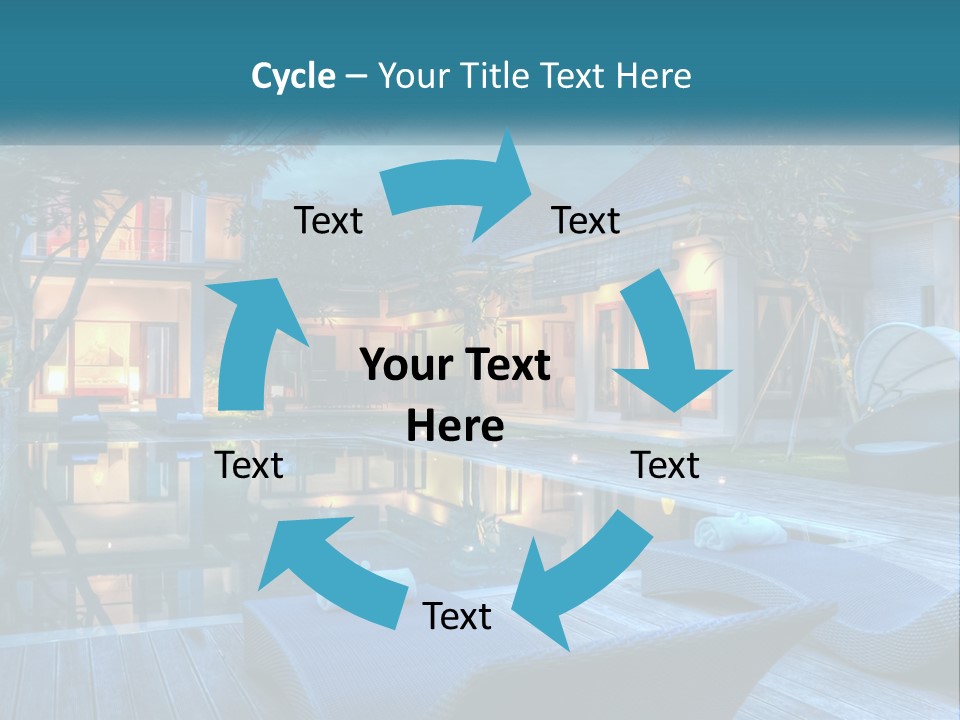 A House With A Pool In The Middle Of It PowerPoint Template