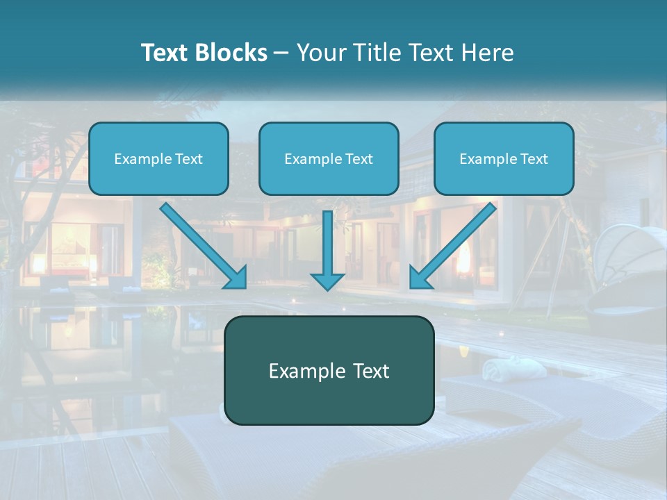 A House With A Pool In The Middle Of It PowerPoint Template