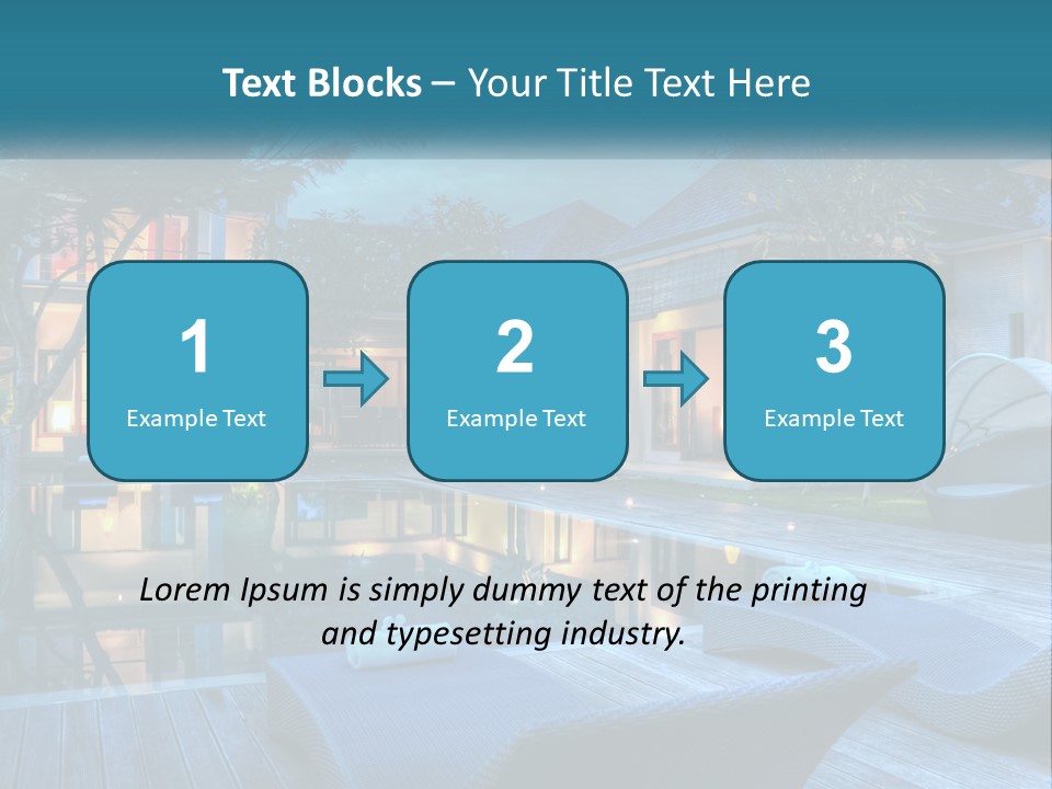 A House With A Pool In The Middle Of It PowerPoint Template