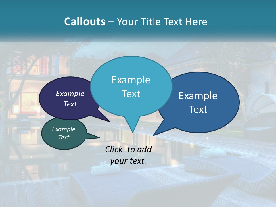 A House With A Pool In The Middle Of It PowerPoint Template