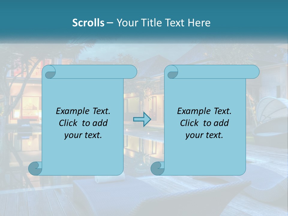 A House With A Pool In The Middle Of It PowerPoint Template