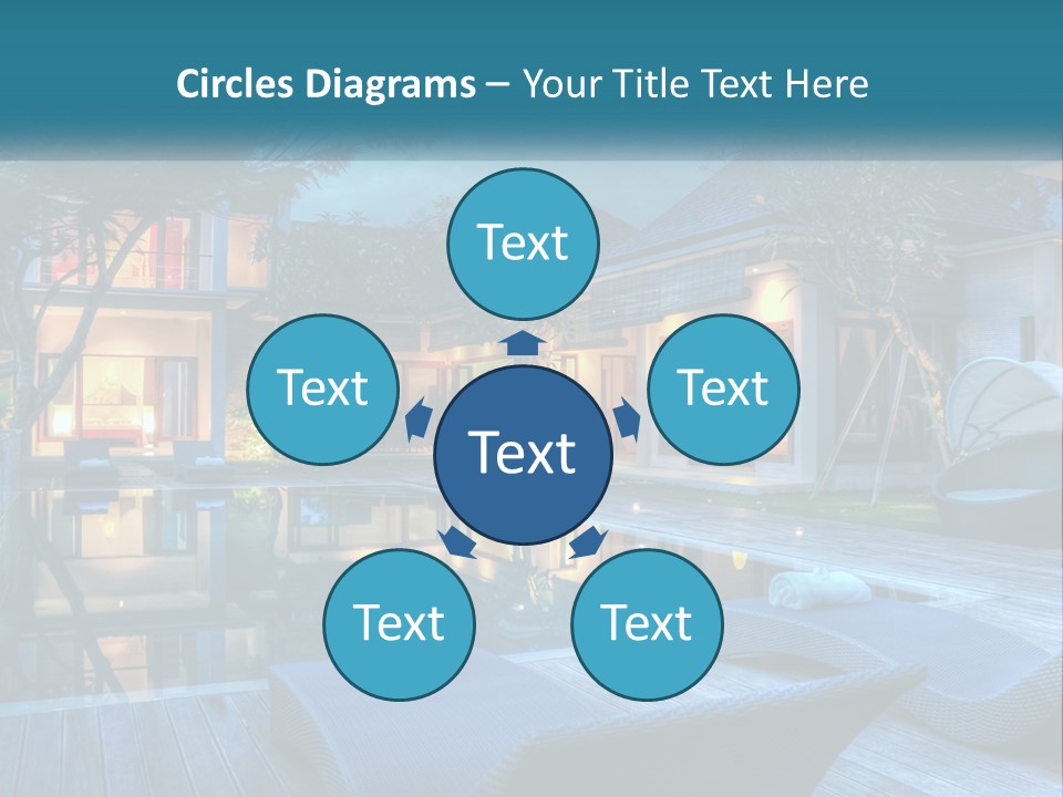 A House With A Pool In The Middle Of It PowerPoint Template