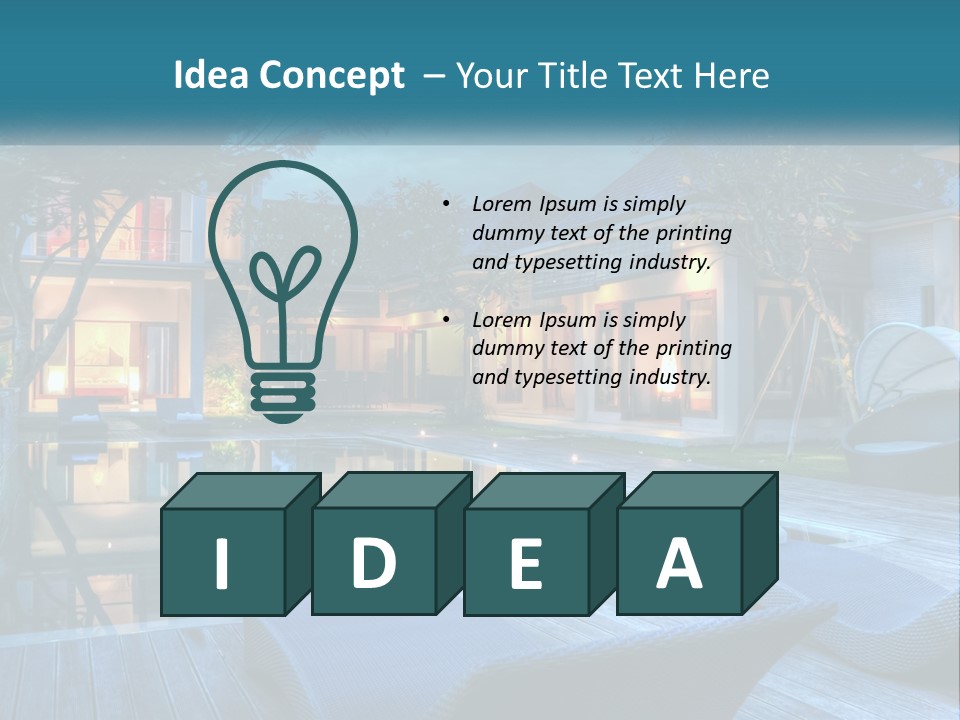 A House With A Pool In The Middle Of It PowerPoint Template