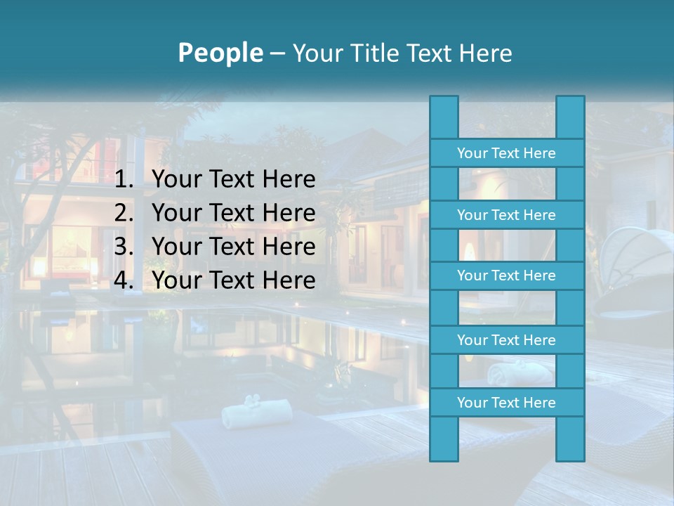 A House With A Pool In The Middle Of It PowerPoint Template