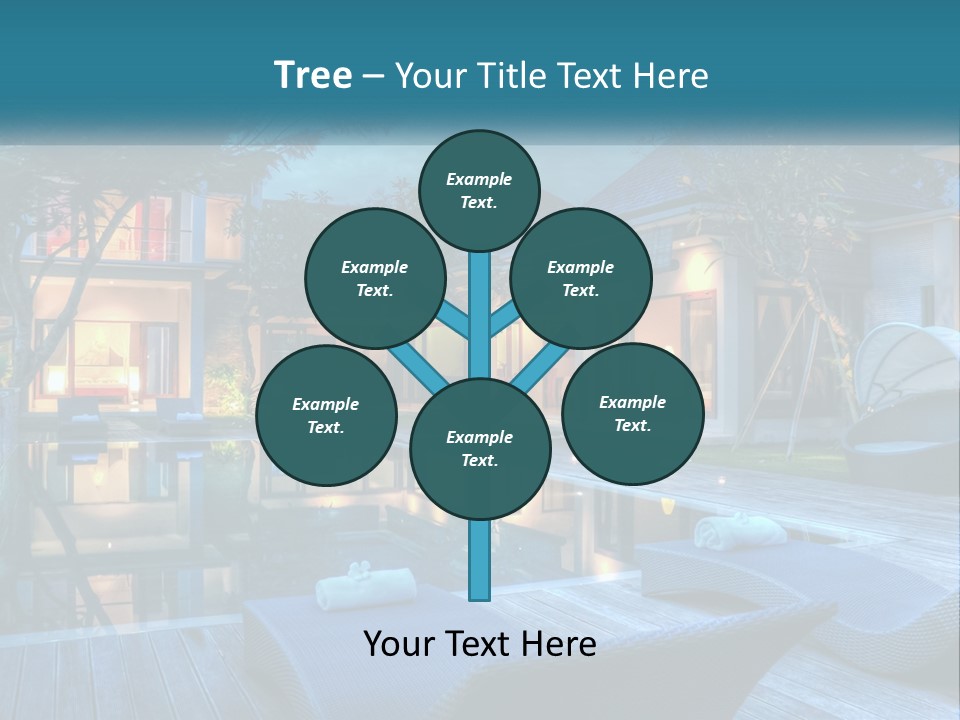 A House With A Pool In The Middle Of It PowerPoint Template