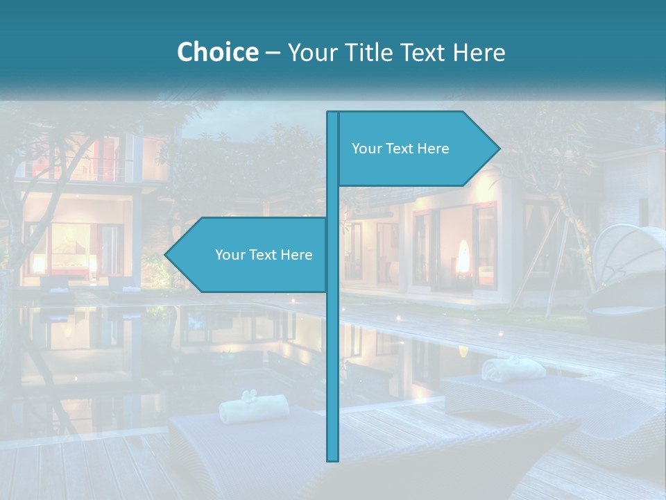 A House With A Pool In The Middle Of It PowerPoint Template