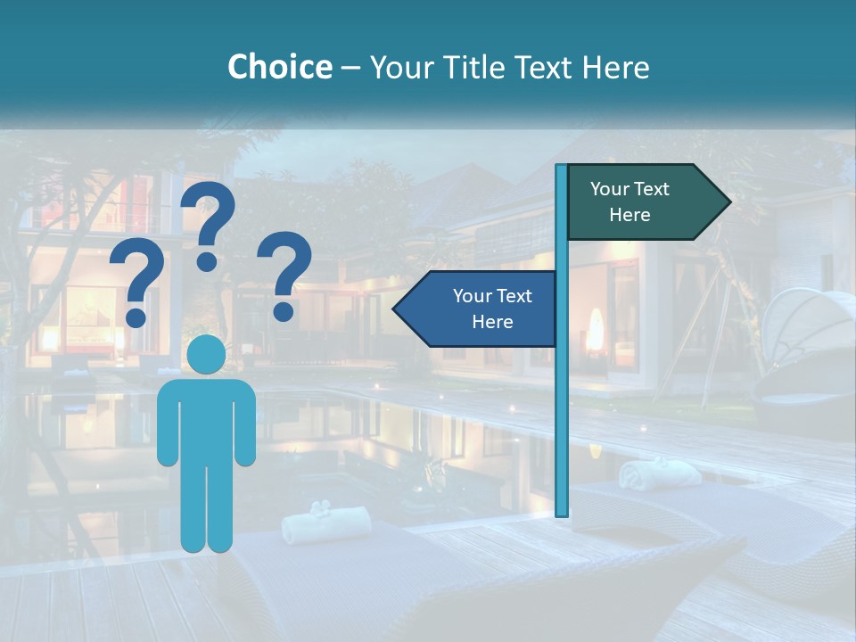 A House With A Pool In The Middle Of It PowerPoint Template