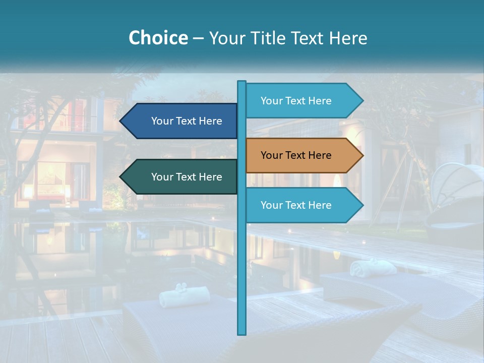 A House With A Pool In The Middle Of It PowerPoint Template