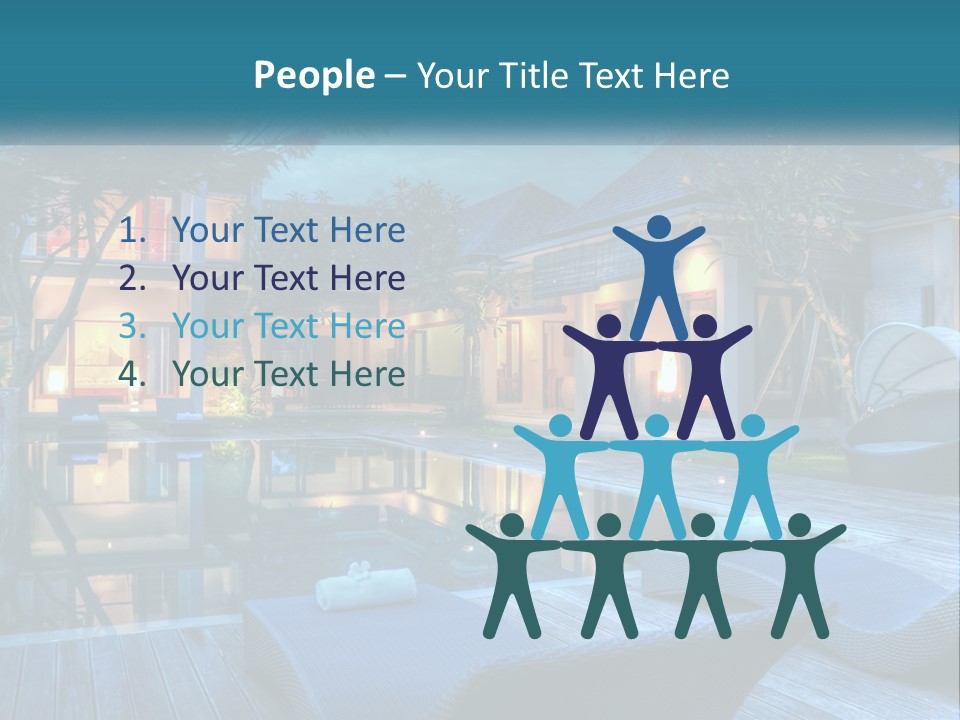 A House With A Pool In The Middle Of It PowerPoint Template