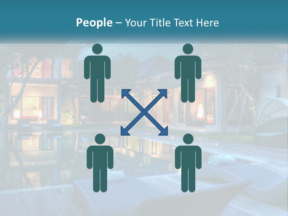 A House With A Pool In The Middle Of It PowerPoint Template