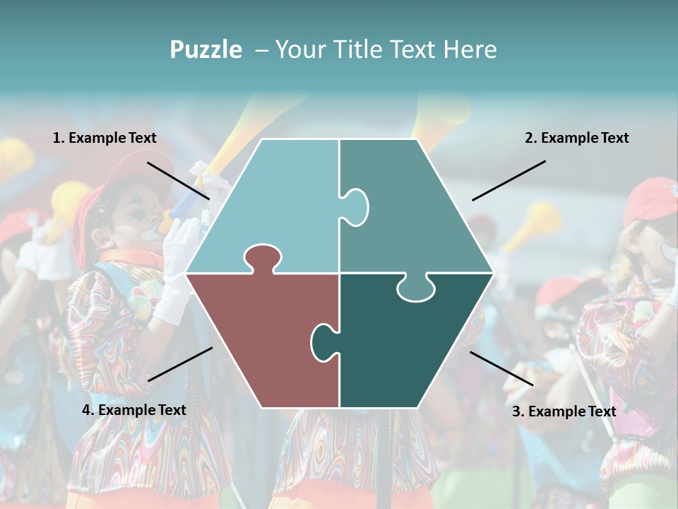 A Group Of Children With Musical Instruments In Their Hands PowerPoint Template