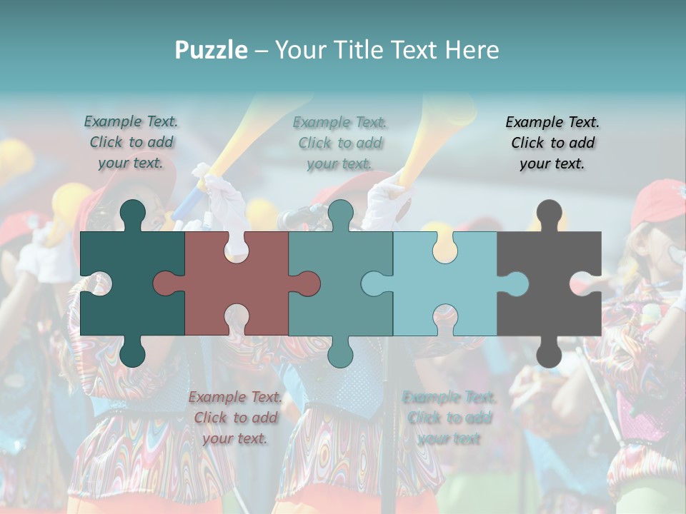 A Group Of Children With Musical Instruments In Their Hands PowerPoint Template