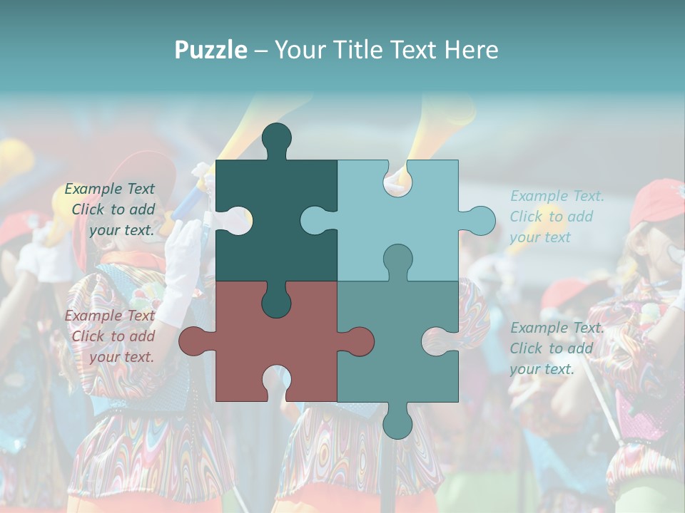 A Group Of Children With Musical Instruments In Their Hands PowerPoint Template