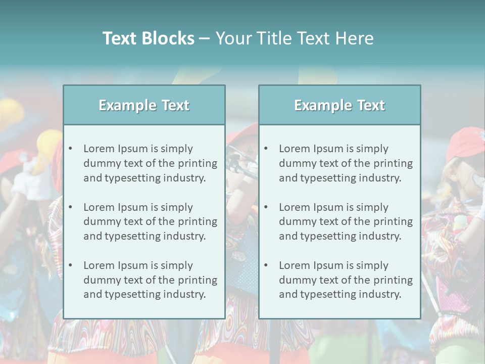 A Group Of Children With Musical Instruments In Their Hands PowerPoint Template