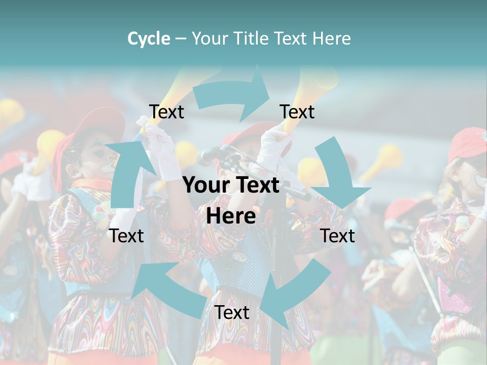 A Group Of Children With Musical Instruments In Their Hands PowerPoint Template