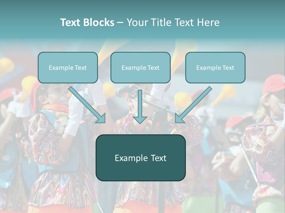 A Group Of Children With Musical Instruments In Their Hands PowerPoint Template