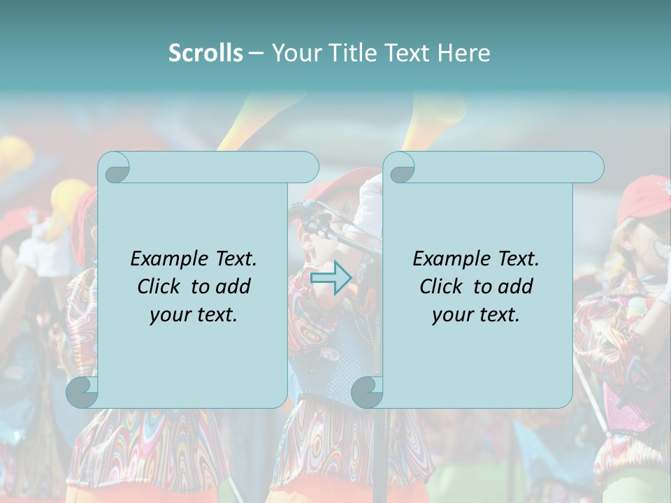 A Group Of Children With Musical Instruments In Their Hands PowerPoint Template