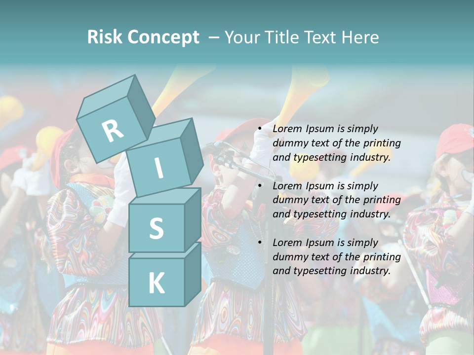 A Group Of Children With Musical Instruments In Their Hands PowerPoint Template