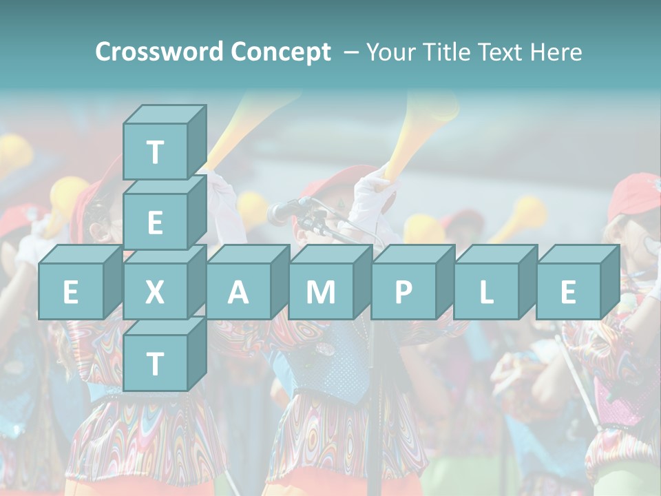 A Group Of Children With Musical Instruments In Their Hands PowerPoint Template