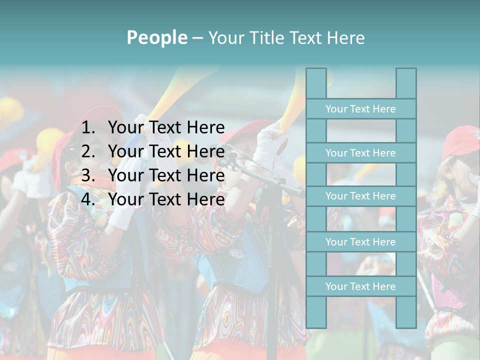 A Group Of Children With Musical Instruments In Their Hands PowerPoint Template