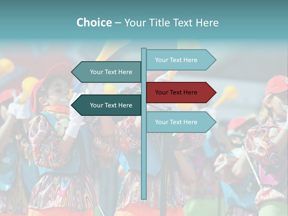 A Group Of Children With Musical Instruments In Their Hands PowerPoint Template