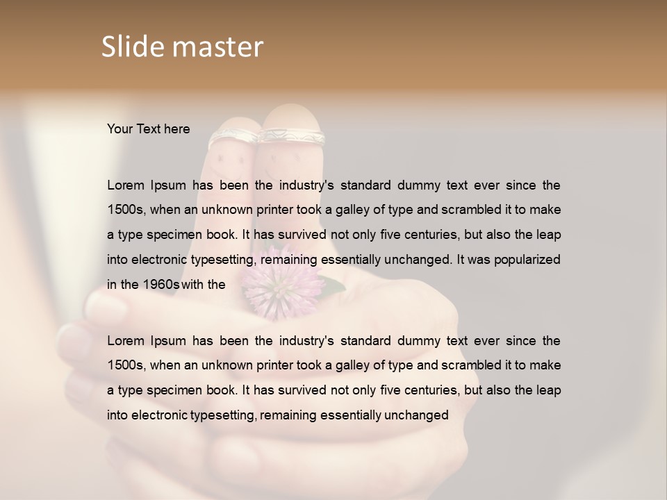 A Man And A Woman Holding A Flower In Their Hands PowerPoint Template