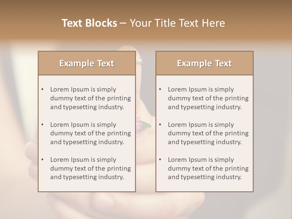 A Man And A Woman Holding A Flower In Their Hands PowerPoint Template