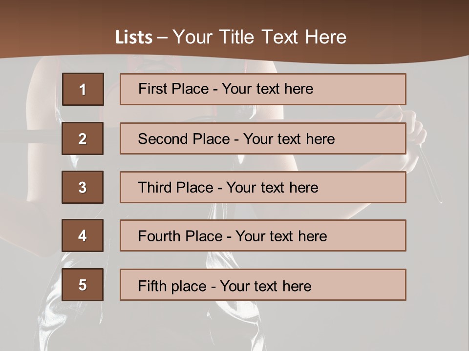 A Woman In A Latex Outfit Holding A Cane PowerPoint Template