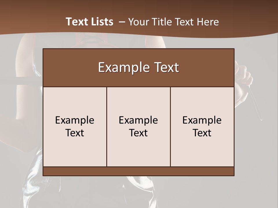 A Woman In A Latex Outfit Holding A Cane PowerPoint Template