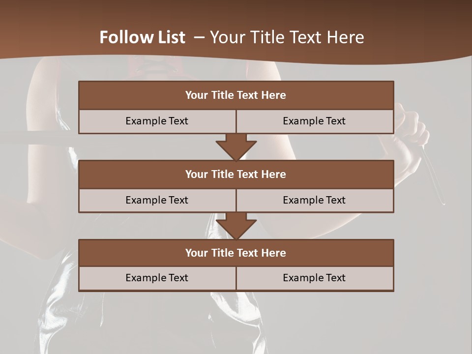 A Woman In A Latex Outfit Holding A Cane PowerPoint Template
