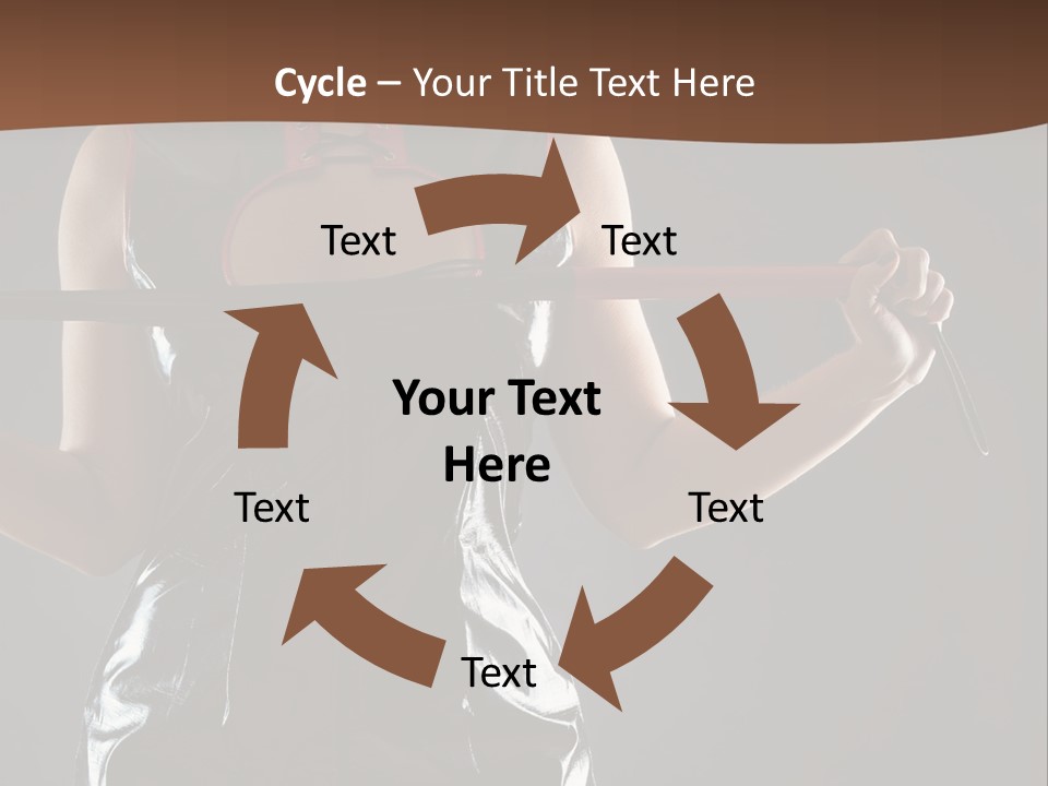 A Woman In A Latex Outfit Holding A Cane PowerPoint Template