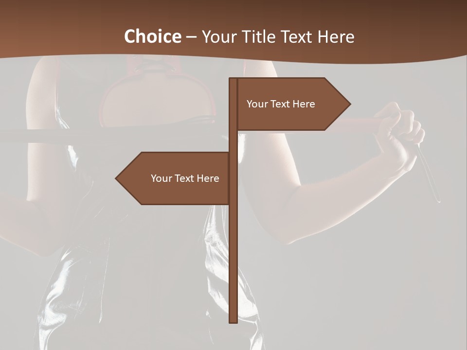 A Woman In A Latex Outfit Holding A Cane PowerPoint Template