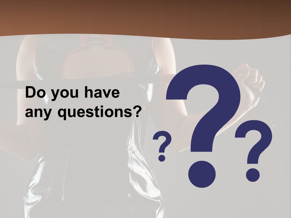 A Woman In A Latex Outfit Holding A Cane PowerPoint Template