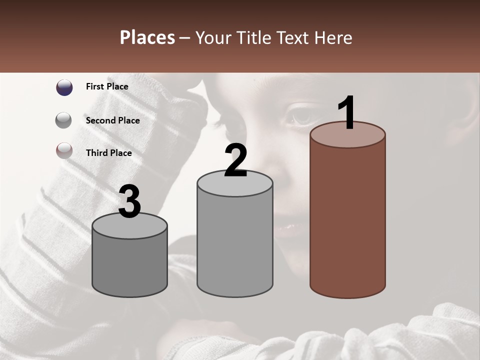 A Young Boy Holding His Head In His Hands PowerPoint Template