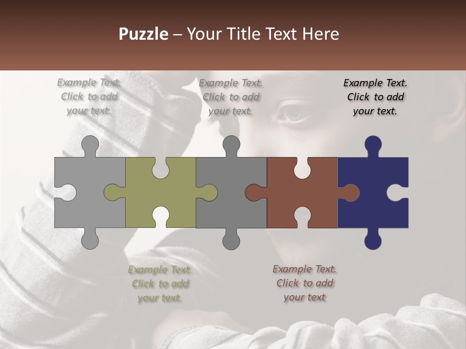 A Young Boy Holding His Head In His Hands PowerPoint Template