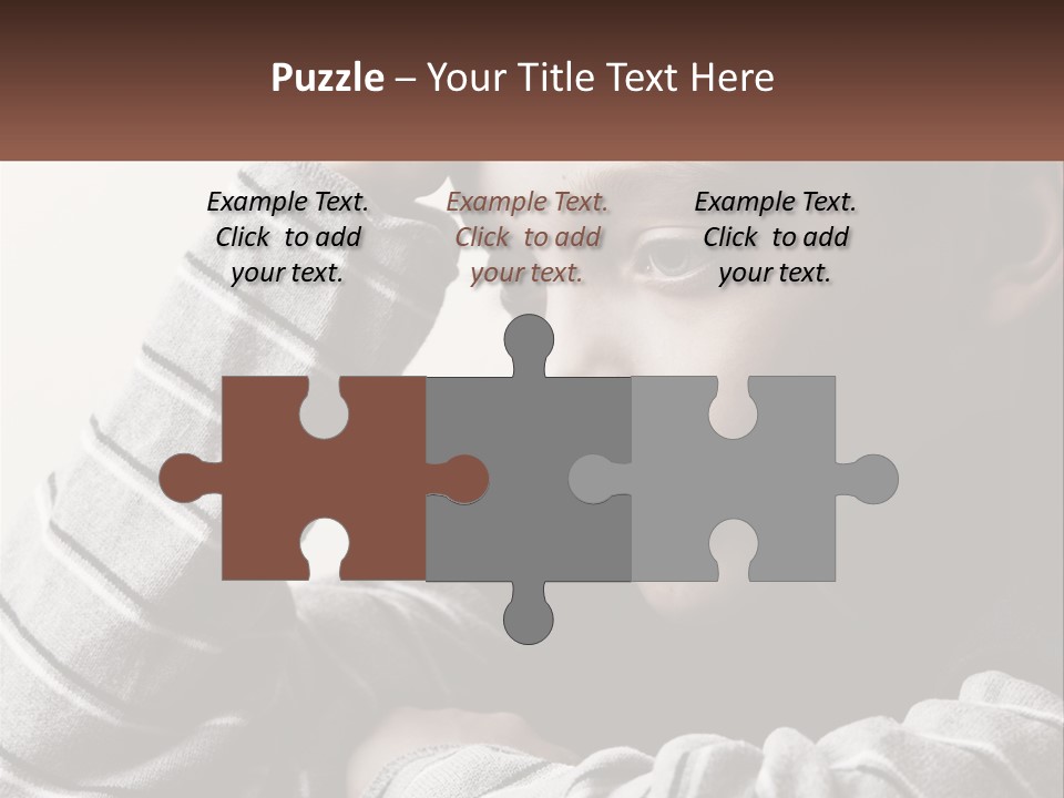 A Young Boy Holding His Head In His Hands PowerPoint Template