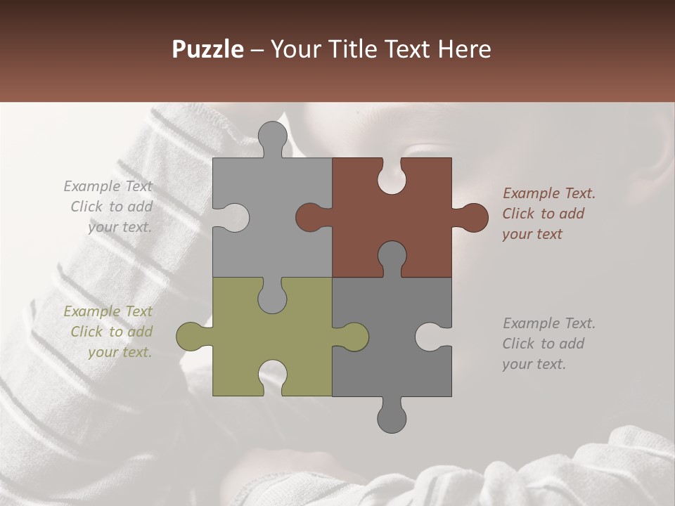 A Young Boy Holding His Head In His Hands PowerPoint Template