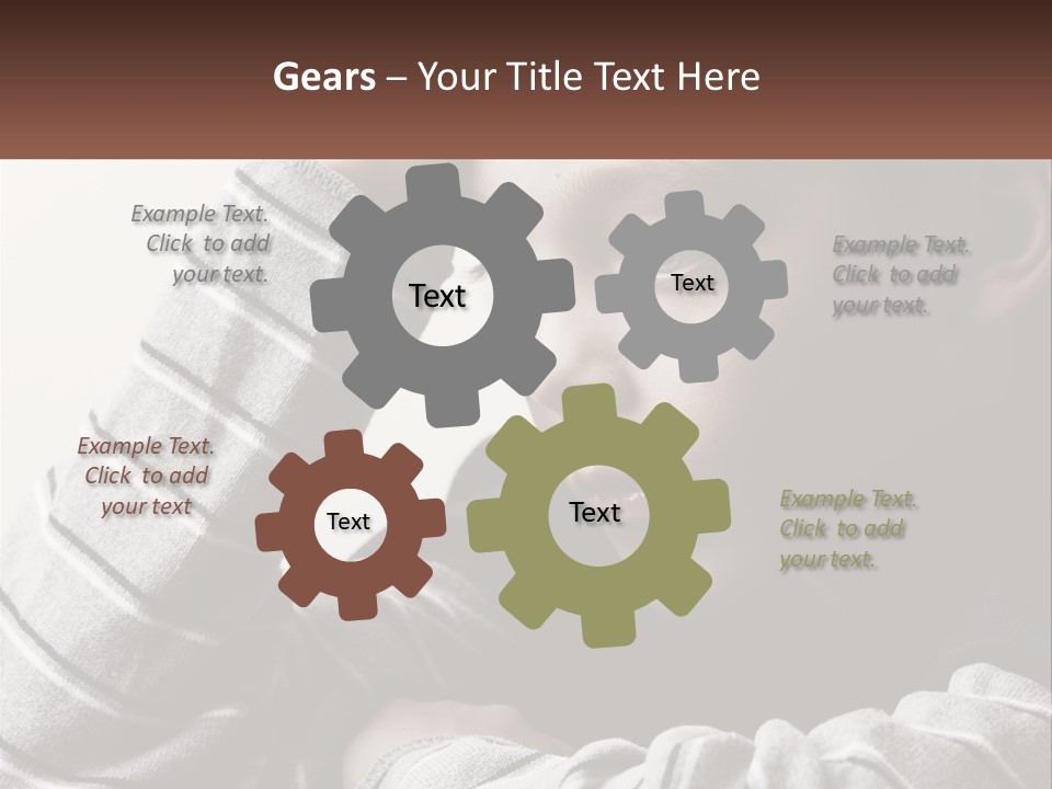 A Young Boy Holding His Head In His Hands PowerPoint Template