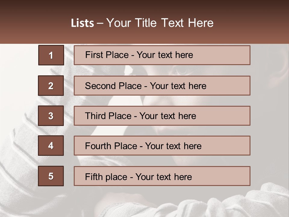 A Young Boy Holding His Head In His Hands PowerPoint Template