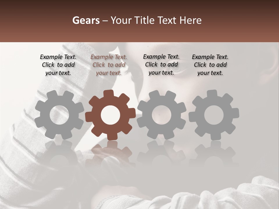 A Young Boy Holding His Head In His Hands PowerPoint Template