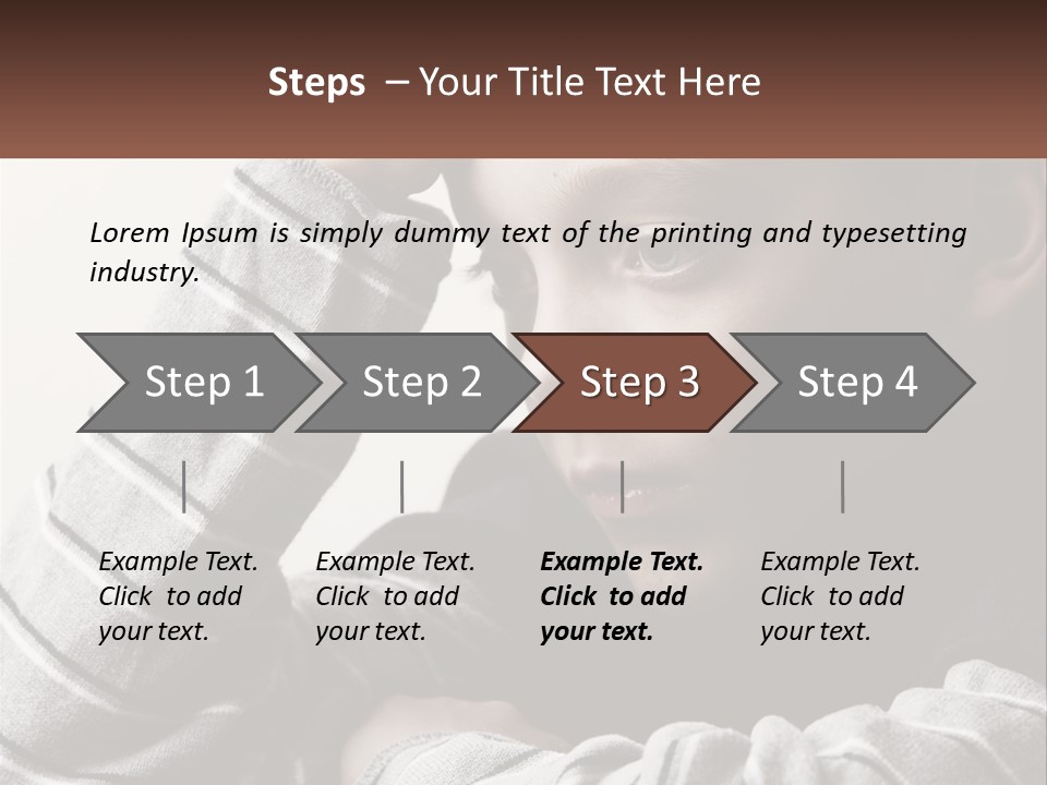 A Young Boy Holding His Head In His Hands PowerPoint Template