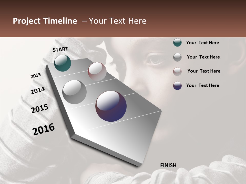 A Young Boy Holding His Head In His Hands PowerPoint Template