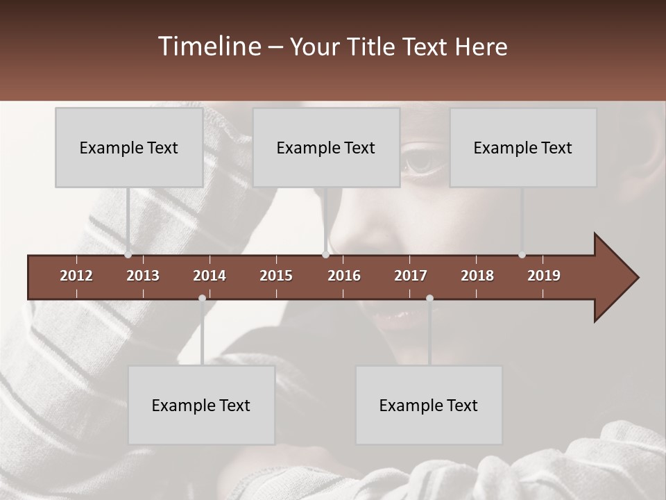 A Young Boy Holding His Head In His Hands PowerPoint Template