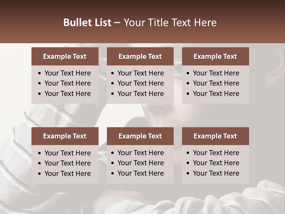 A Young Boy Holding His Head In His Hands PowerPoint Template