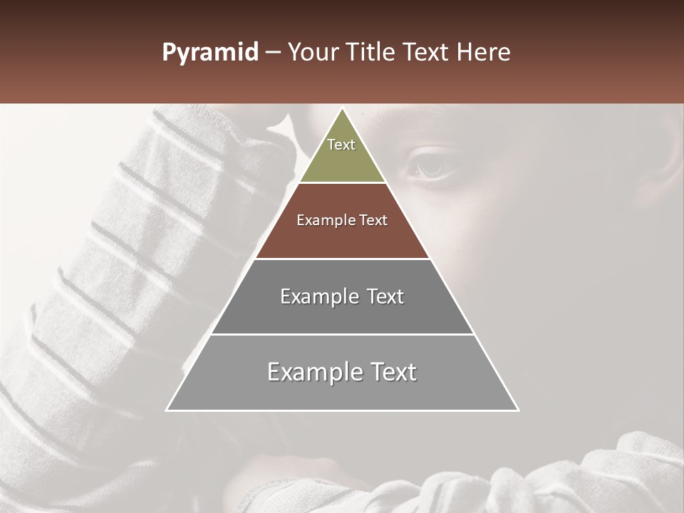 A Young Boy Holding His Head In His Hands PowerPoint Template