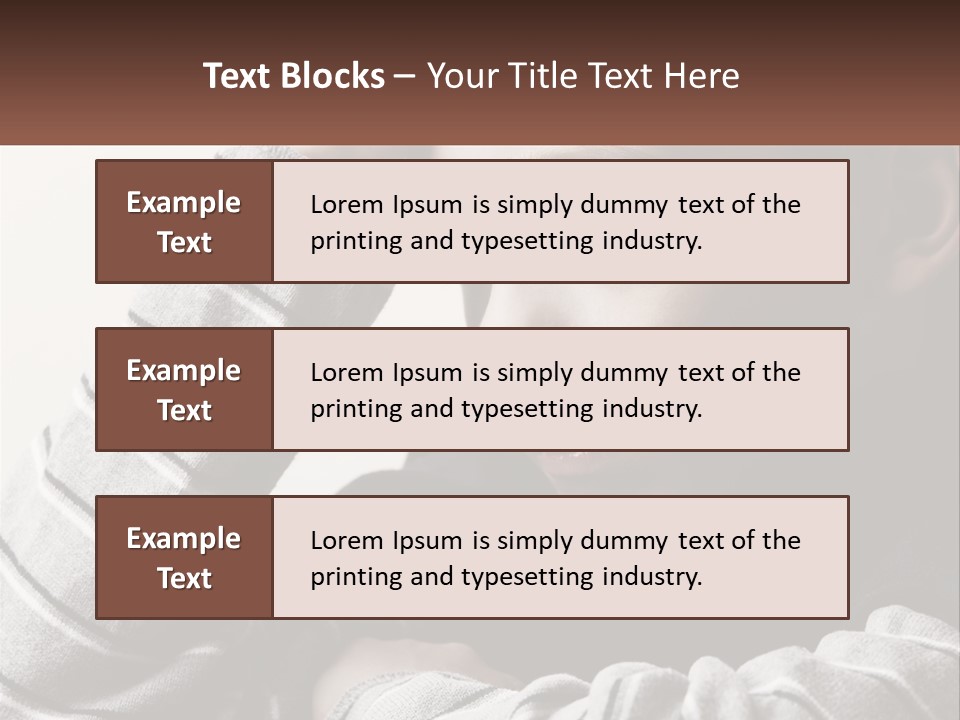 A Young Boy Holding His Head In His Hands PowerPoint Template